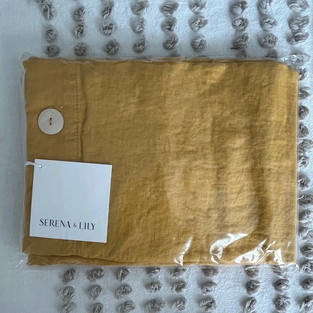 Serena & Lily 100% Linen Boothbay Sunflower 14”x40” Pillow Cover NWT Coastal